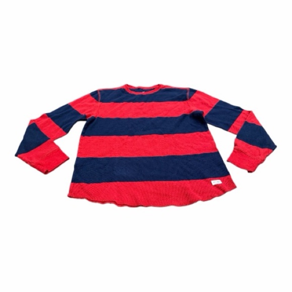 GAP Kids Long Sleeve T-Shirt, Size XXL 14-16, Red Navy Blue Striped